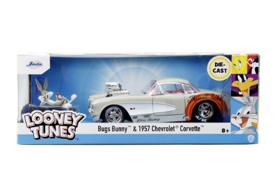 Imagine JADA MASINUTA METALICA BUGS BUNNY 1957 CHEVROLET CORVETTE 1:24
