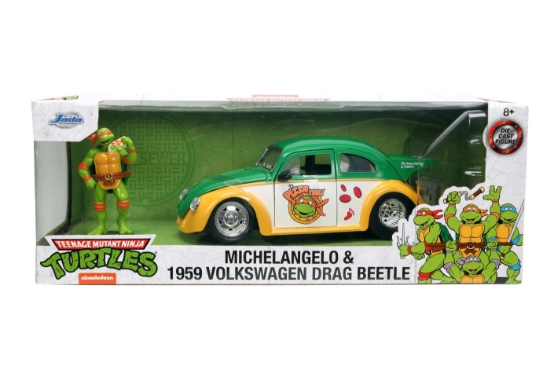 Imagine JADA MASINUTA METALICA TESTOASELE NINJA 1959 VOLKSWAGEN DRAG BEETLE 1:24