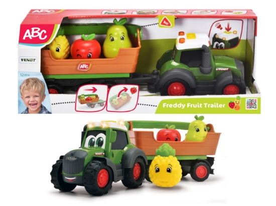 Imagine Tractor Fendt cu remorcă și fructe – Freddy Fruit ABC
