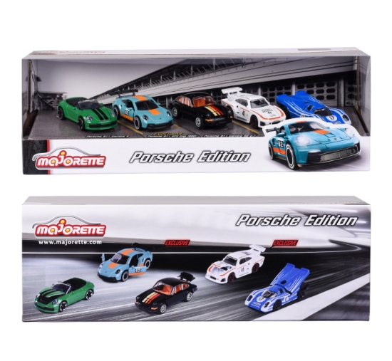Imagine Majorette set 5 mașinuțe metalice Porsche 7.5 cm