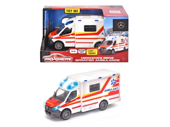 Imagine MAJORETTE AMBULANTA MERCEDES BENZ SPRINTER CU LUMINI SI SUNETE