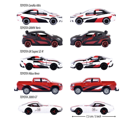Imagine Majorette mașinuțe metalice pachet cadou Toyota – 5 mașini