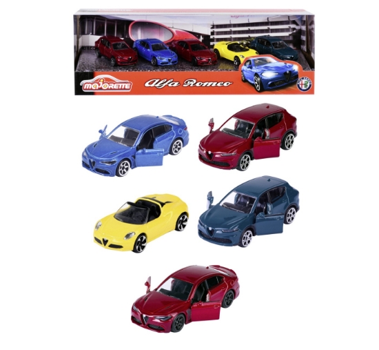 Imagine MAJORETTE MASINUTE METALICE SET 5 MASINI ALFA ROMEO