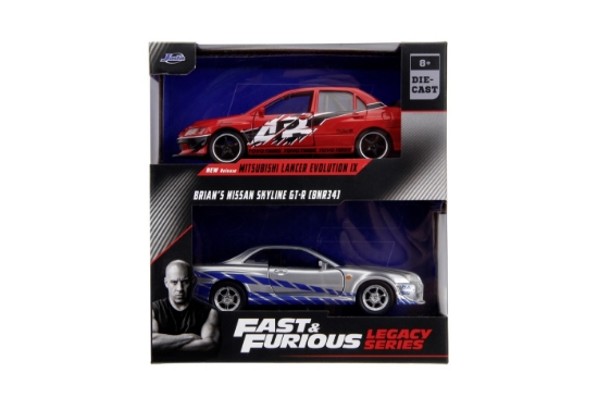 Imagine JADA FAST AND FURIOUS SET 2 MASINI METALICE MITSUBISHI LANCER EVOLUTION IX 1:32