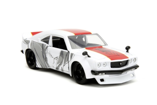 Imagine Jada One Punch Man set mașinuță metalică Mazda RX-3 și figurină Saitama