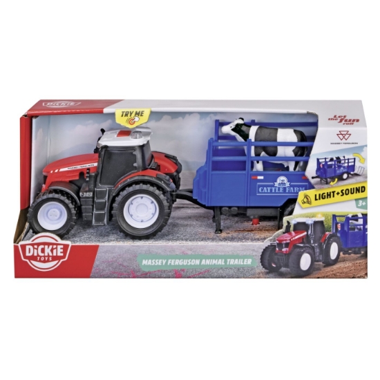 Imagine DICKIE MASSEY FERGUSON TRACTOR SI REMORCA CU SUNETE SI LUMINI