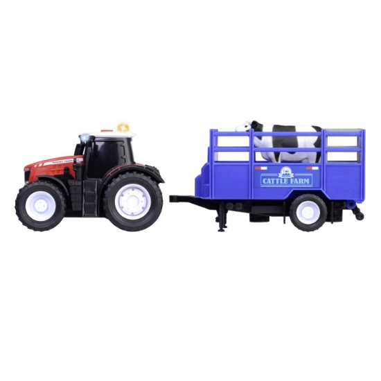 Imagine Dickie Massey Ferguson tractor și remorcă cu sunete și lumini
