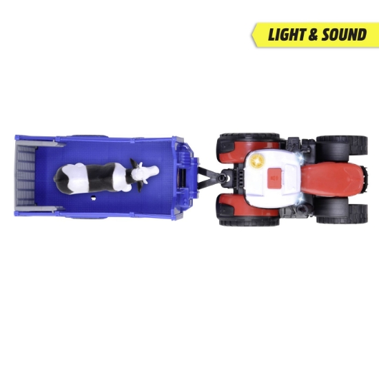 Imagine Dickie Massey Ferguson tractor și remorcă cu sunete și lumini