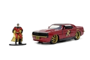 Imagine JADA BATMAN SET FIGURINA ROBIN SI MASINUTA METALICA CHEVROLET CAMARO 1967 SCARA 1:32