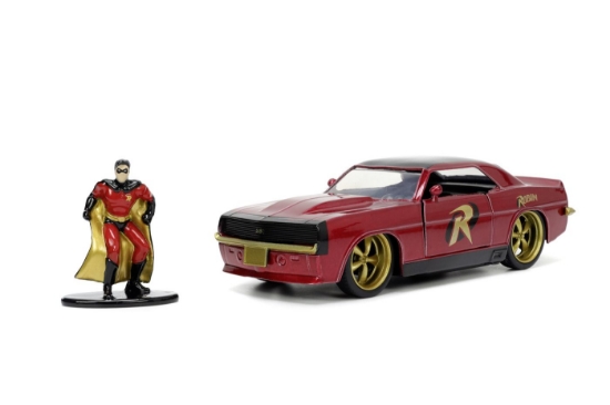 Imagine  Jada Batman set figurină Robin și mașinuță metalică Chevrolet Camaro 1967, scara 1:32