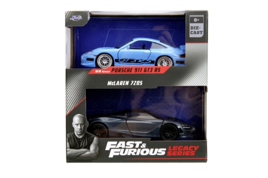 Imagine JADA FAST AND FURIOUS LEGACY SET 2 MASINUTE METALICE PORSCHE 911 GT3 RS SI MCLAREN 720S SCARA 1:32