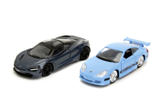 Imagine Jada Fast and Furious Legacy Set 2 mașinuțe metalice Porsche 911 GT3 RS și McLaren 720S scară 1:32