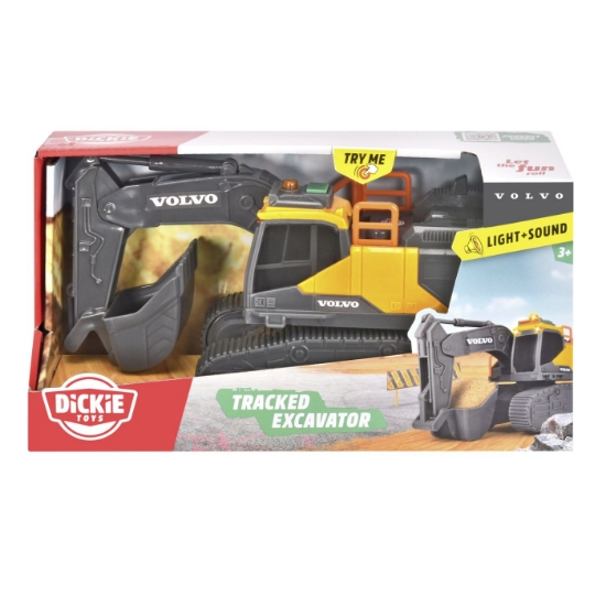 Imagine DICKIE EXCAVATOR VOLVO CU SENILE SUNETE SI LUMINI