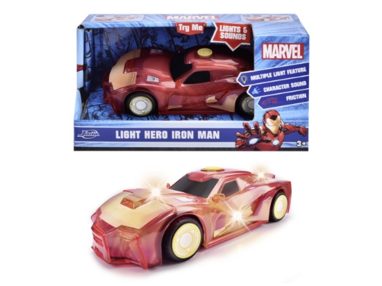 Imagine JADA MARVEL MASINUTA LIGHT HERO IRON MAN CU SUNETE SI LUMINI SCARA 1:32
