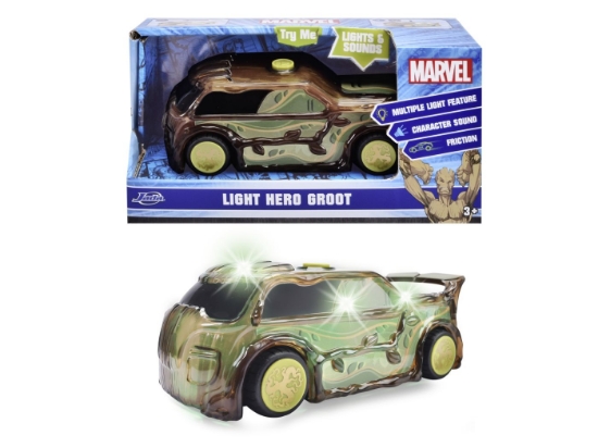 Imagine JADA MARVEL MASINUTA LIGHT HERO GROOT CU SUNETE SI LUMINI SCARA 1:32