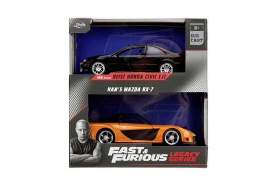 Imagine JADA FAST & FURIOUS LEGACY SERIES SET 2 MASINUTE METALICE HONDA CIVIC SI MAZDA RX-7 SCARA 1:32
