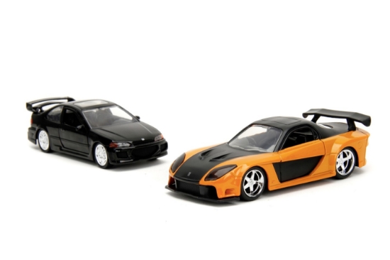Imagine Jada Fast & Furious Legacy Series – set 2 mașinuțe metalice Honda Civic și Mazda RX-7 scara 1:32