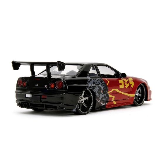 Imagine Jada Godzilla mașinuță metalică Nissan Skyline GTR scară 1 la 24