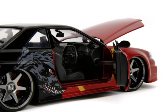 Imagine Jada Godzilla mașinuță metalică Nissan Skyline GTR scară 1 la 24