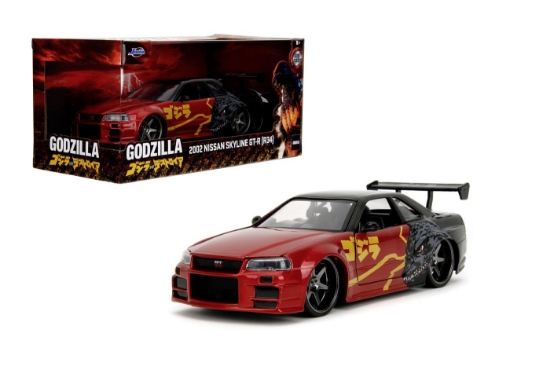 Imagine Jada Godzilla mașinuță metalică Nissan Skyline GTR scară 1 la 24