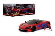Imagine JADA MARVEL SET FIGURINA SPIDER MAN SI MASINUTA METALICA MCLAREN 720S SCARA 1 LA 24