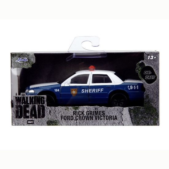 Imagine JADA THE WALKING DEAD RICK CRIMES MASINUTA METALICA FORD CROWN VICTORIA SCARA 1:32