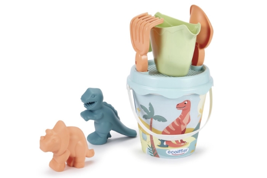 Imagine ECOIFFIER  SET GALEATA DINO CU 2 FORME DE NISIP 17CM