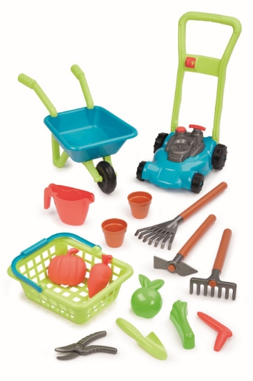 Imagine Ecoiffier set roabă cu mașină de tuns iarba