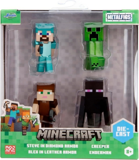 Imagine JADA MINECRAFT SET 4 FIGURINE METALICE 6.5CM