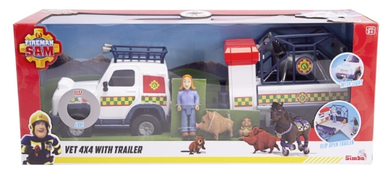 Imagine POMPIERUL SAM VEHICUL SALVARE ANIMALE CU FIGURINE SI REMORCA  