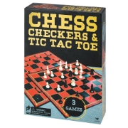 Imagine SET 3 JOCURI IN CUTIE SAH DAME SI TIC TAC TOE