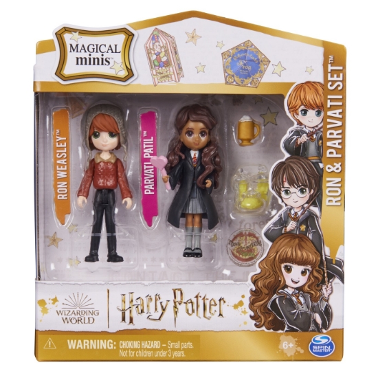 Imagine HARRY POTTER WIZARDING WORLD MAGICAL MINIS SET 2 FIGURINE RON SI PARVATI