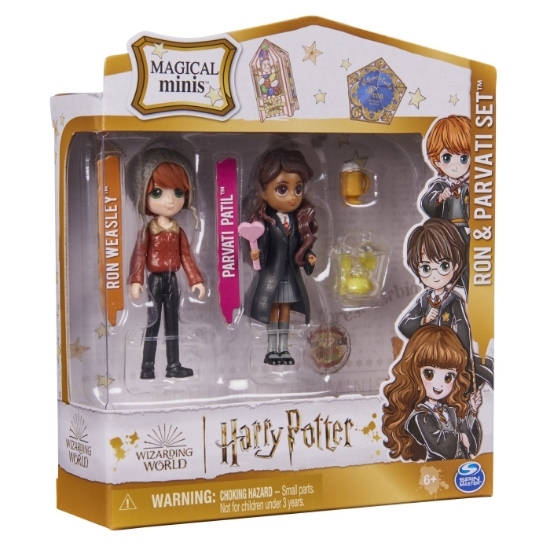 Imagine HARRY POTTER WIZARDING WORLD MAGICAL MINIS SET 2 FIGURINE RON SI PARVATI