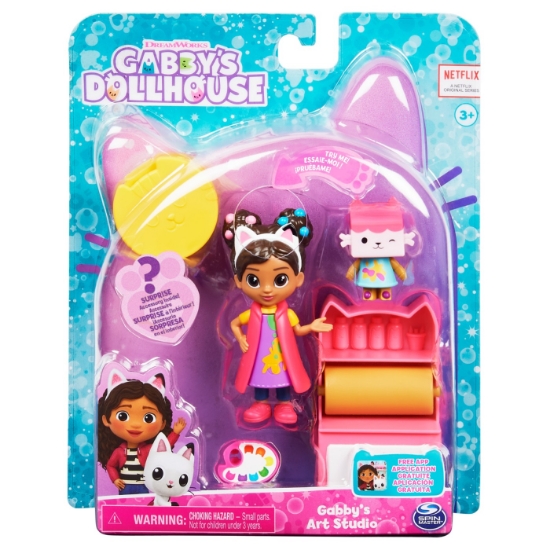 Imagine GABBYS DOLLHOUSE SET PAPUSA 9.7CM CU PISICUTA STUDIOUL DE ARTA A LUI GABBY