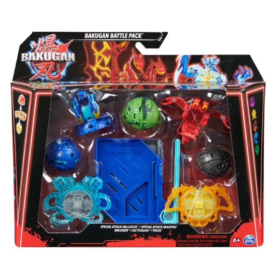 Imagine BAKUGAN SET DE LUPTA NILLIOUS, MANTID, BRUISER, OCTOGAN SI TROX