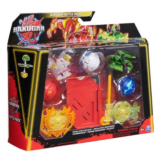 Imagine BAKUGAN SET DE LUPTA BRUISER, DRAGONOID, HAMMERHEAD, TITANIUM DRAGONOID SI NILLIOUS