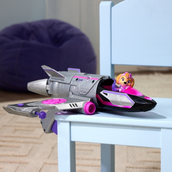 Imagine Patrula Cățelușilor vehicul transformator Skye Mighty Movie Jet
