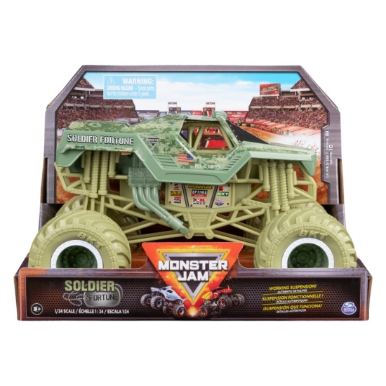 Imagine Monster Jam mașinuță metalică Soldier Fortune scara 1 la 24