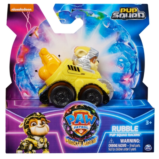 Imagine PATRULA CATELUSILOR PUP SQUAD RACERS VEHICUL METALIC RUBBLE SCARA 1:55