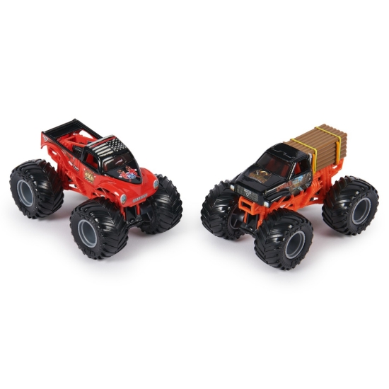 Imagine Monster Jam set 2 mașinuțe metalice Lumberjack și Axe scara 1:64