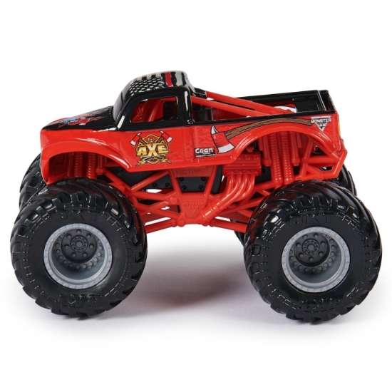 Imagine Monster Jam set 2 mașinuțe metalice Lumberjack și Axe scara 1:64