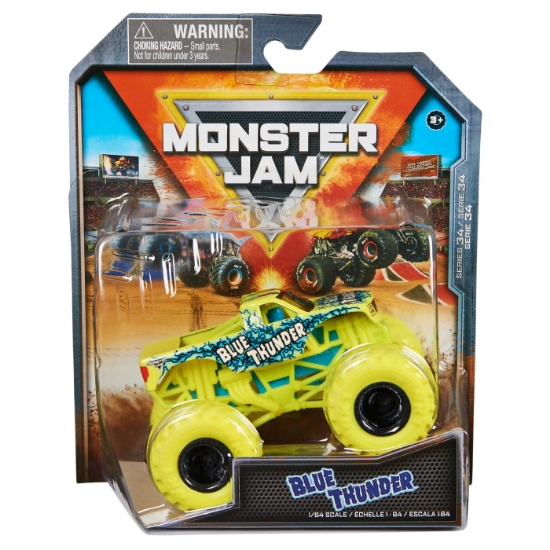Imagine MONSTER JAM MASINUTA METALICA BLUE THUNDER SCARA 1 LA 64
