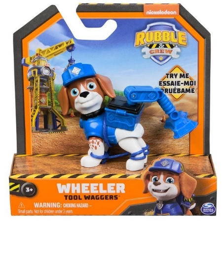 Imagine PATRULA CATELUSILOR RUBBLE AND CREW FIGURINA WHEELER 5CM