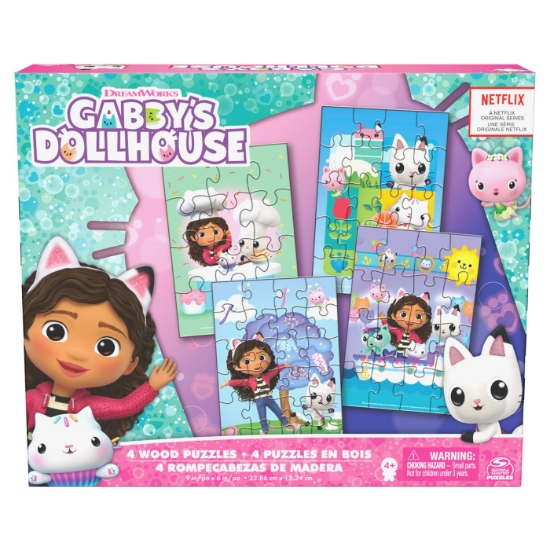 Imagine GABBYS DOLLHOUSE SET 4 PUZZLE DIN LEMN