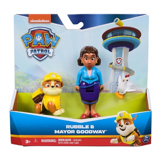Imagine PATRULA CATELUSILOR SET FIGURINE EROI DE SALVARE RUBBLE SI MAYOR GOODWAY
