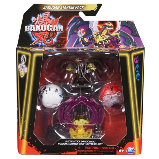 Imagine BAKUGAN STARTER PACK DRAGONOID TITANIUM HAMMERHEAD BUTTERCLAW