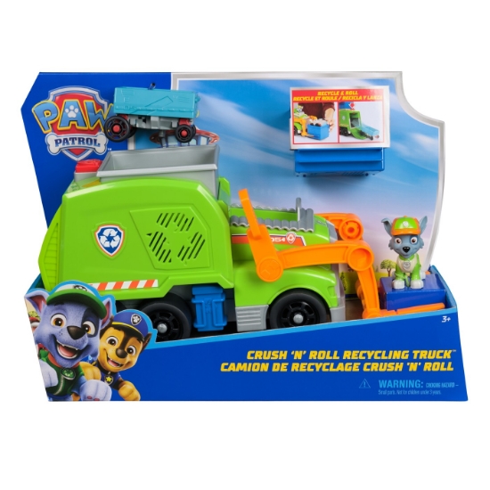 Imagine Patrula Căţeluşilor Rocky și camionul de reciclare Crush N Roll