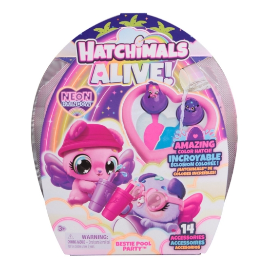 Imagine HATCHIMALS ALIVE NEON RAINBOW SET PETRECERE LA PISCINA