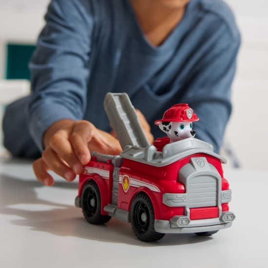 Imagine Patrula Cățelușilor set vehicul de bază mașină de pompieri și figurină Marshall