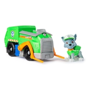 Imagine PATRULA CATELUSILOR SET VEHICUL DE BAZA CAMIONUL DE RECICLARE  SI FIGURINA ROCKY